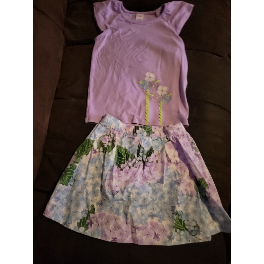 Gymboree‎ spring blossoms purple floral spring Easter outfit size 7